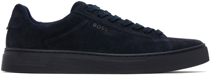Photo: BOSS Navy Lace-Up Sneakers