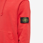 Stone Island Men's Brushed Cotton Popover Hoody in Red