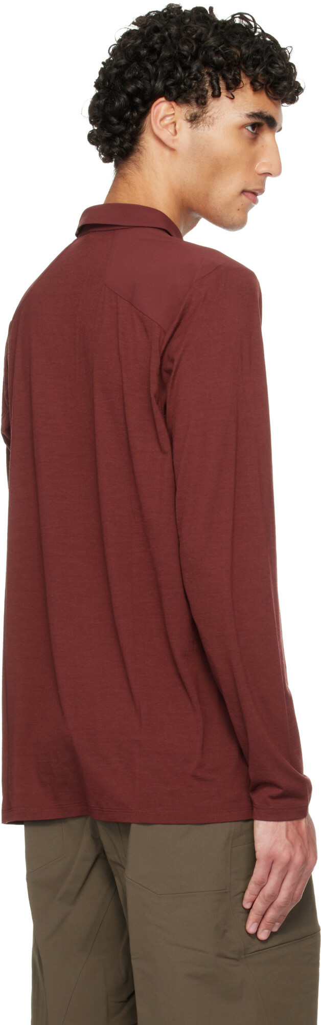 Veilance Burgundy Frame LS Polo