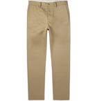 Maison Margiela - Slim-Fit Vinyl-Trimmed Cotton-Twill Trousers - Men - Beige