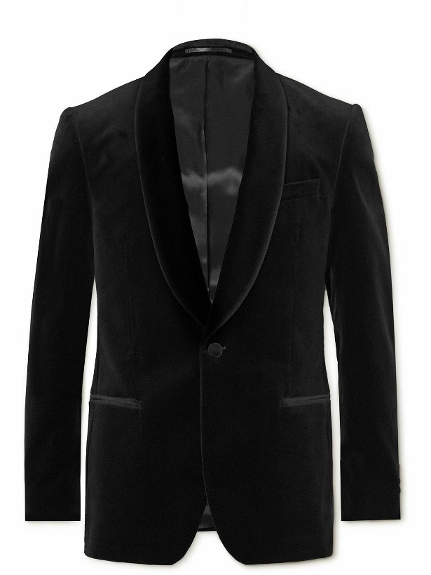 Photo: Mr P. - Cotton-Blend Velvet Tuxedo Jacket - Black