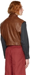 Situationist Brown Faux-Leather Vest