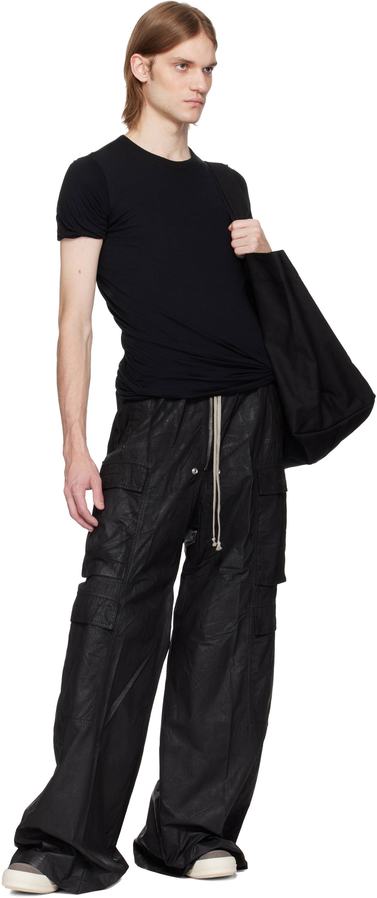 Rick Owens DRKSHDW Black Hollywood Double Cargo Jumbo Belas Pants