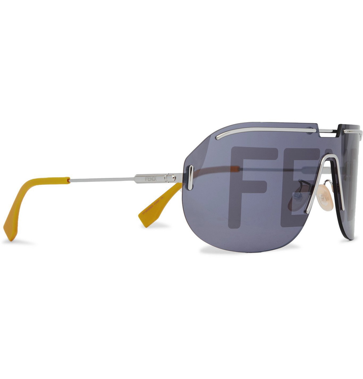 Black FF-print D-frame acetate sunglases, Fendi