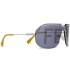 Fendi - D-Frame Logo-Print Acetate and Gold-Tone Sunglasses - Black