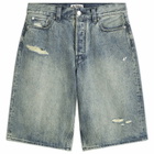 A Bathing Ape Men's Sta Denim Shorts in Light Indigo