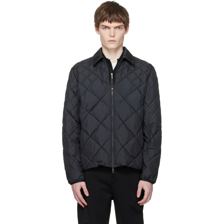 Photo: Moncler Black Atria Diamond-Quilted Shirt Down Jacket