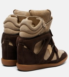 Isabel Marant Bekett leather and suede wedge sneakers