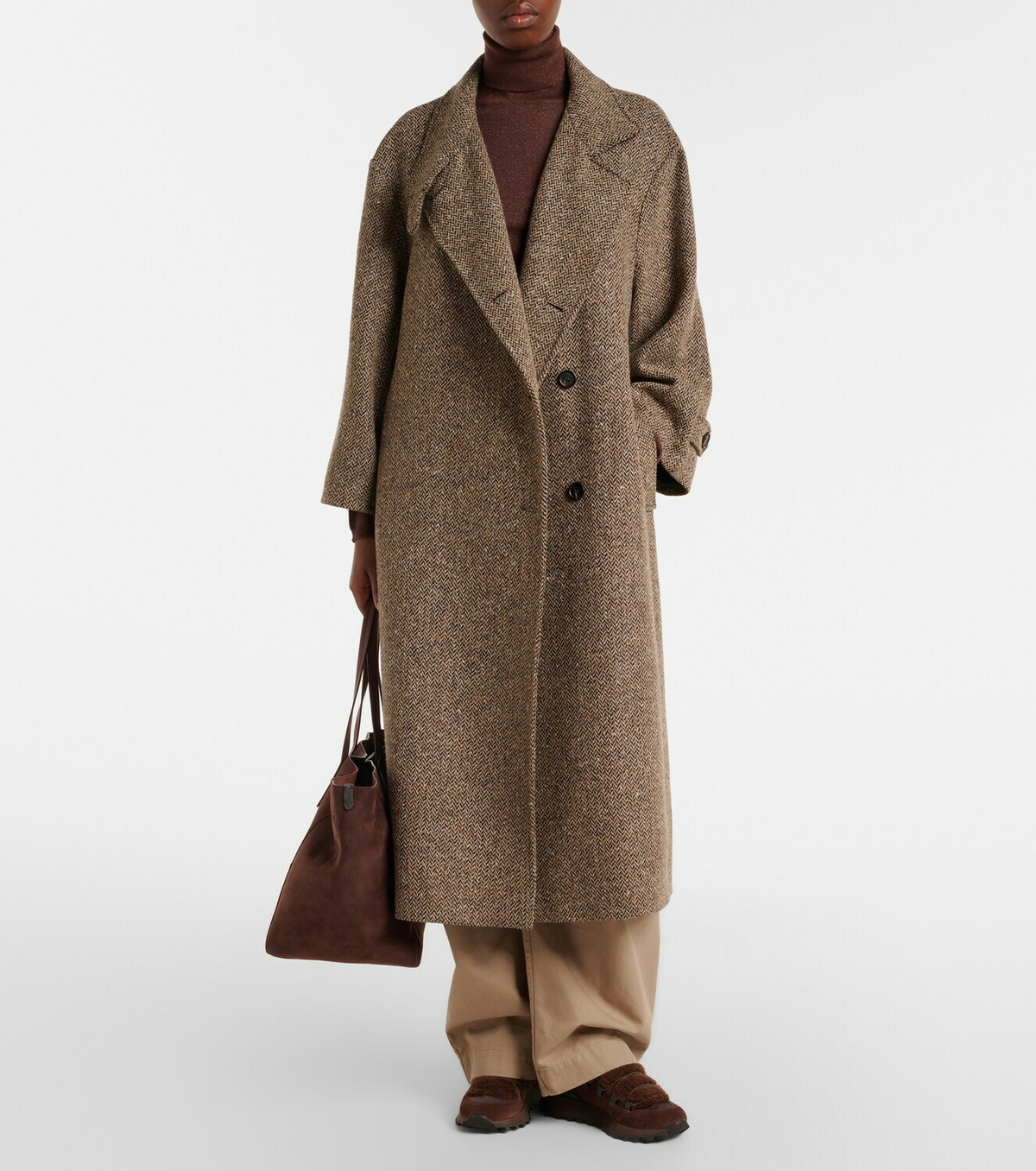 Brunello Cucinelli Monili shearling-trimmed suede sneakers