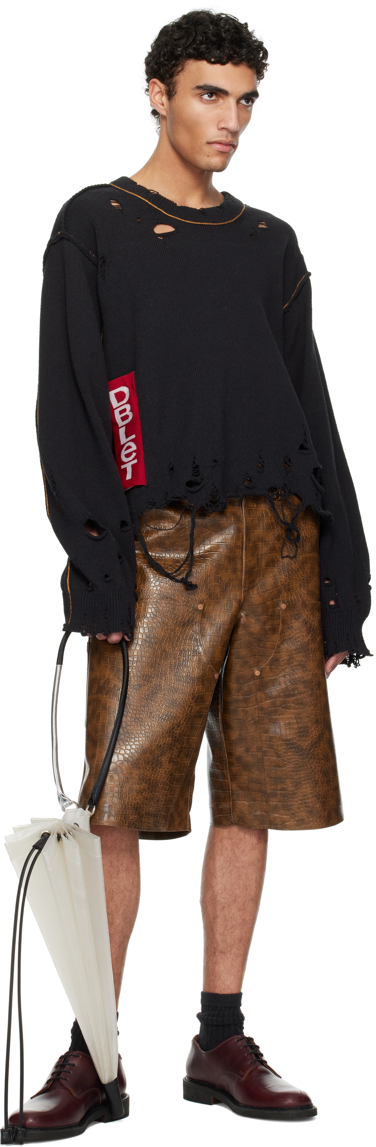 doublet Black Recycle Denim Yarn Sweater