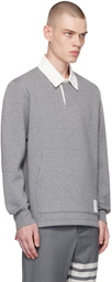 Thom Browne Grey Contrast Collar Polo