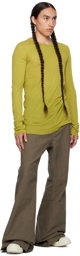 Rick Owens Yellow Crewneck Long Sleeve T-Shirt