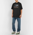 Vetements - Oversized Printed Cotton-Jersey T-Shirt - Men - Black