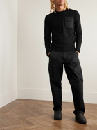 Moncler - Logo-Appliquéd Twill-Trimmed Cotton Sweater - Black