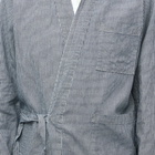 Universal Works Men's Hickory Stripe Kyoto Work Jacket in Indigo