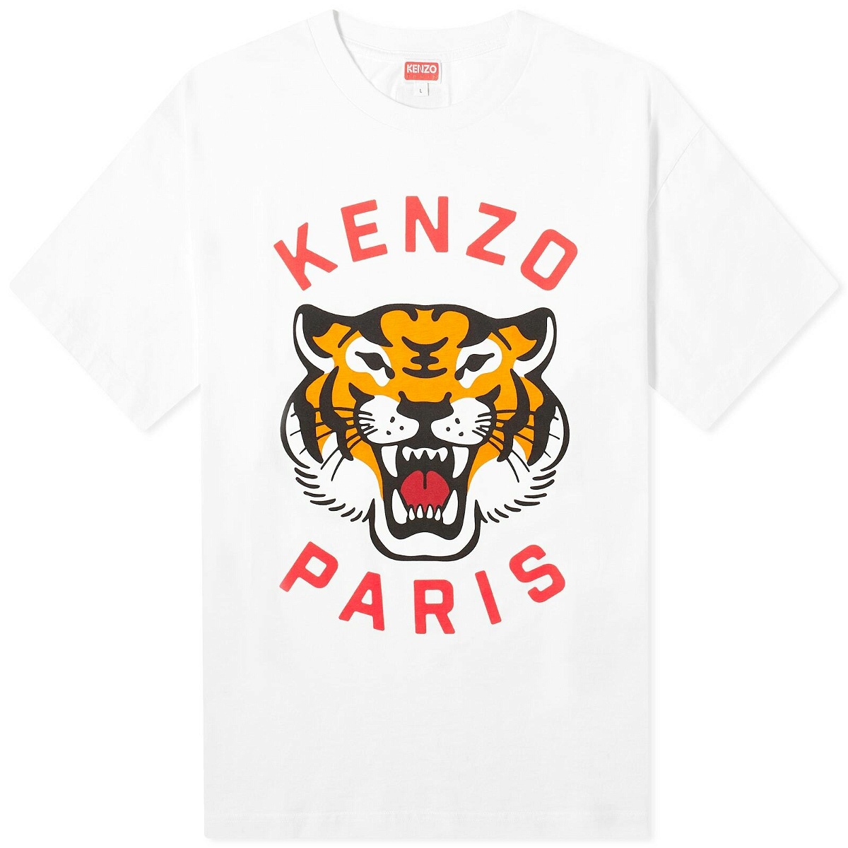 Photo: Kenzo Men's Lucky Tiger Oversized T-Shirt in Off White