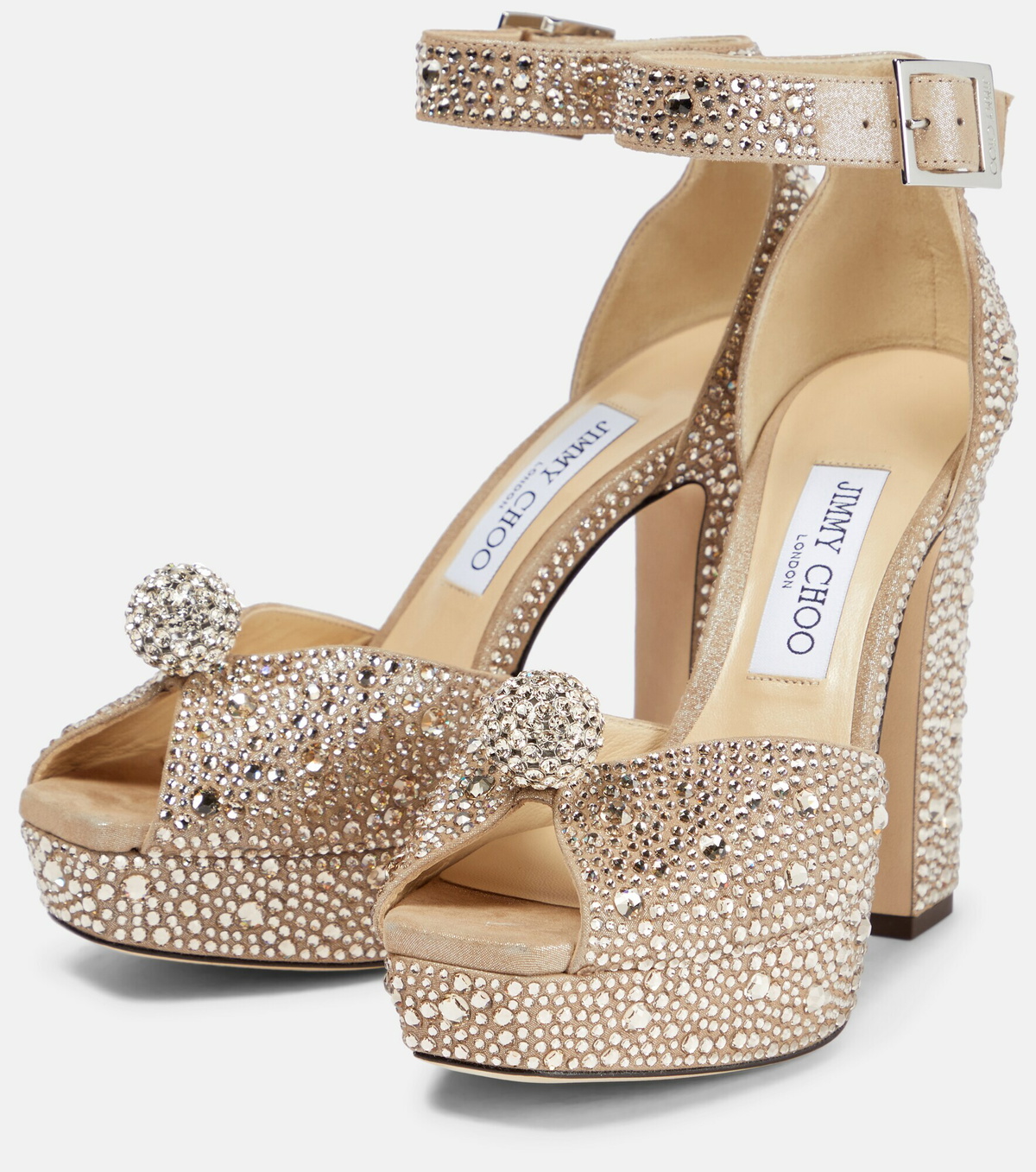 37 Jimmy Choo ショートブーツ　グリッター　ビジュー　ラメ　24 Platinum Ice Dusty Glitter Pointy Toe Pumps | Romy 85 | Cruise 17
