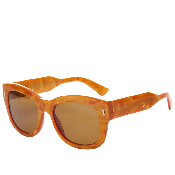 Photo: Gucci Men's Eyewear GG1110S Bio Acetate Sunglasses in Yellow/Brown