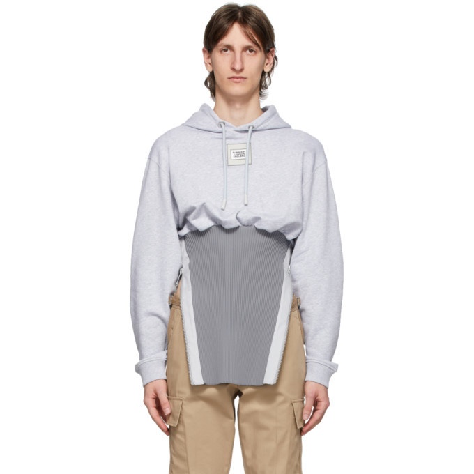 Photo: Burberry Grey Reconstructed Cotton Hoodie