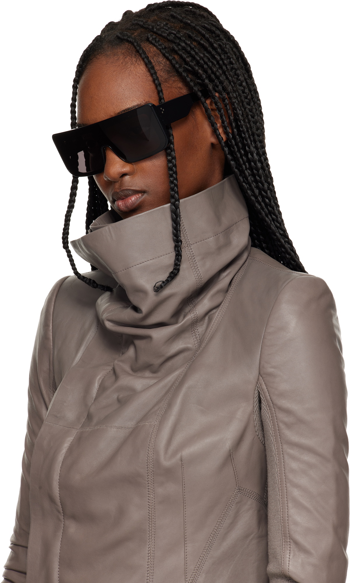 Rick Owens Black Temple Documenta Sunglasses