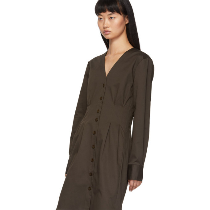 Tibi Brown Dominic Shirt Dress Tibi Tibi Brown Dominic Shirt Dress Tibi