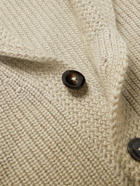 TOM FORD - Shawl-Collar Ribbed Ombré Wool-Blend Cardigan - Brown