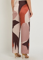 Victoria Beckham Cecilia Printed Satin Trousers Pink