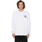 GCDS White Logo Donald Duck Long Sleeve T-Shirt