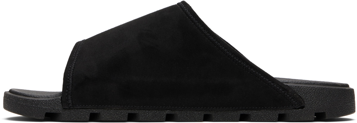 Hugo Black Strap Faux-Suede Upper Sandals