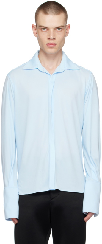 Photo: ARTURO OBEGERO SSENSE Exclusive Blue Pedro Shirt