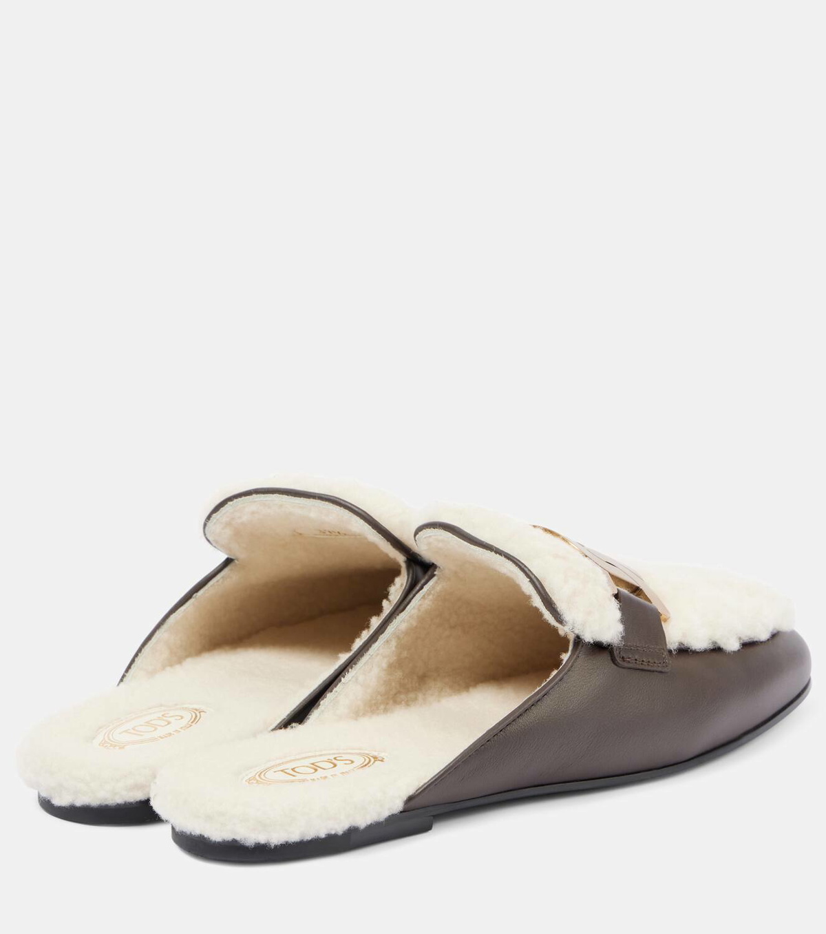 Tod's Catena shearling-lined leather slippers