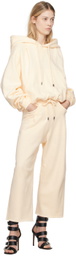R13 Off-White Cropped Pleated Sweatpants
