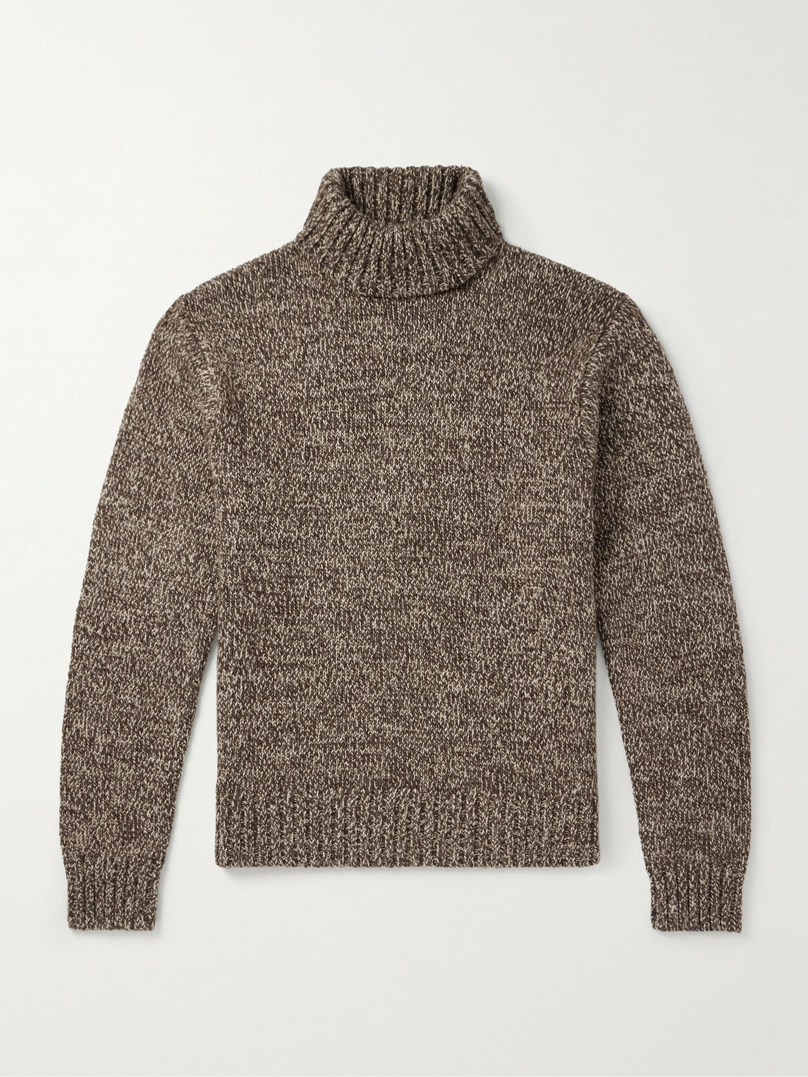 RRL - Wool, Cotton and Linen-Blend Rollneck Sweater - Brown