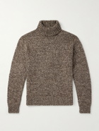 RRL - Wool, Cotton and Linen-Blend Rollneck Sweater - Brown