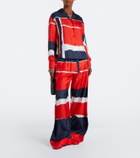 Loewe Printed silk twill wide-leg pants