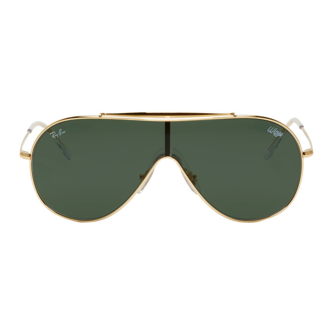 Photo: Ray-Ban Gold and Green Pilot Wings Sunglasses