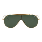 Ray-Ban Gold and Green Pilot Wings Sunglasses