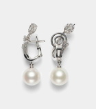 Yeprem Pearlescent 18kt gold clip earrings with diamonds and pearls