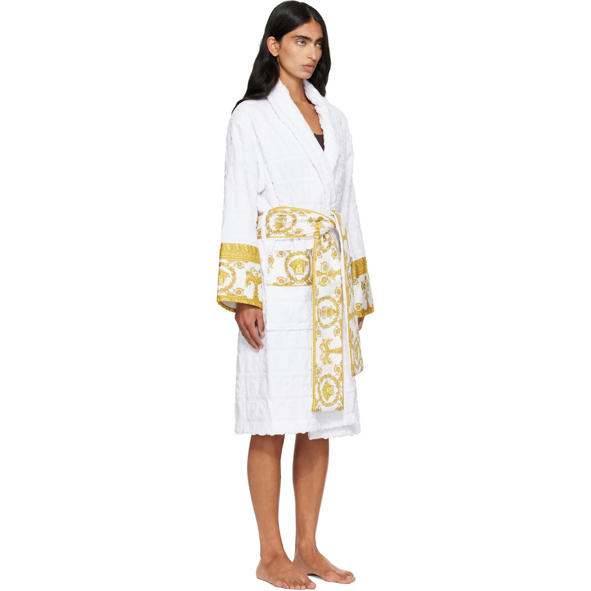 Versace White 'I Heart Baroque' Bathrobe