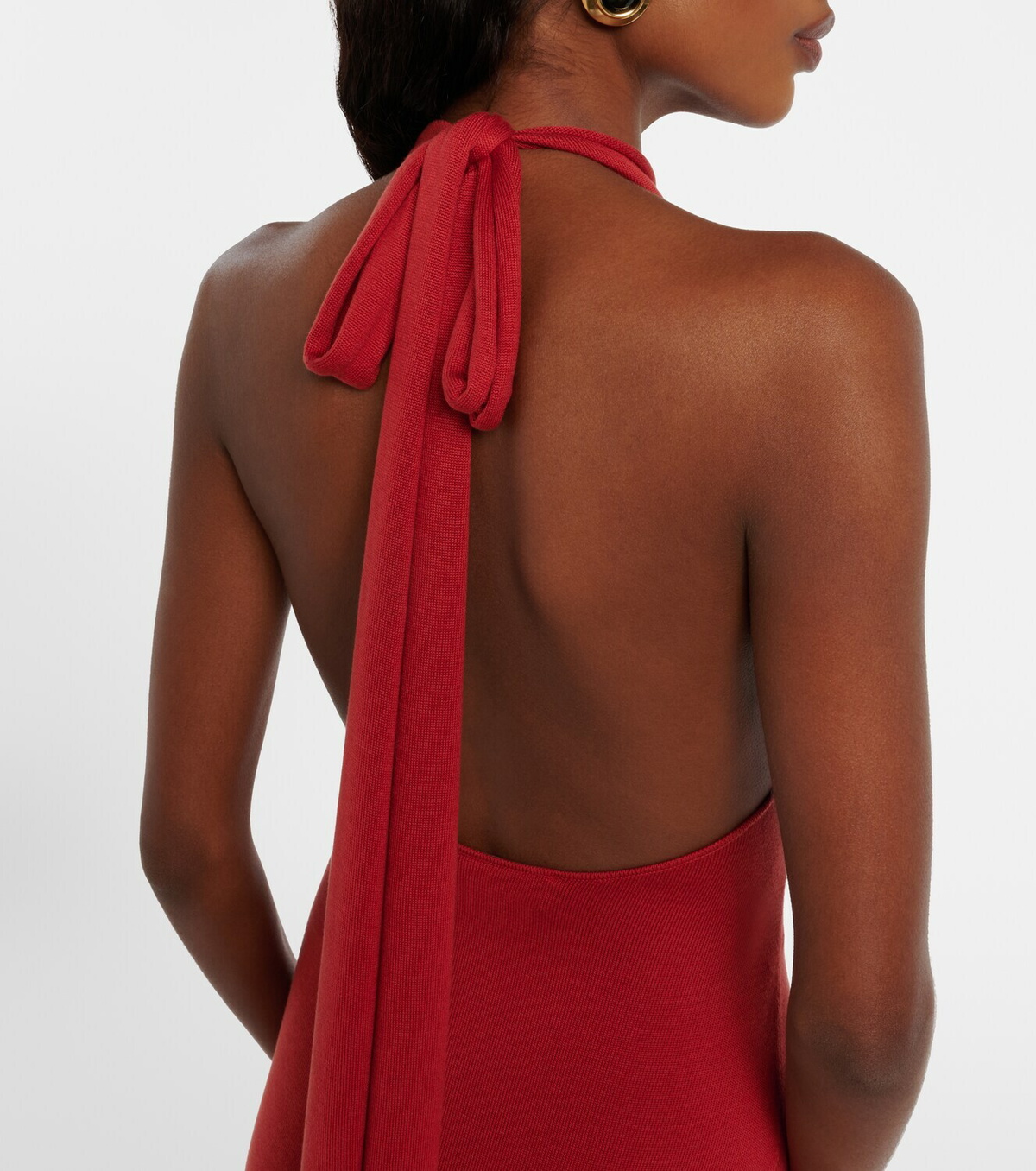 Aya Muse Scarf-detail silk-blend jersey gown