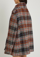 Missoni Double-breasted Tartan Wool-blend Peacoat Red