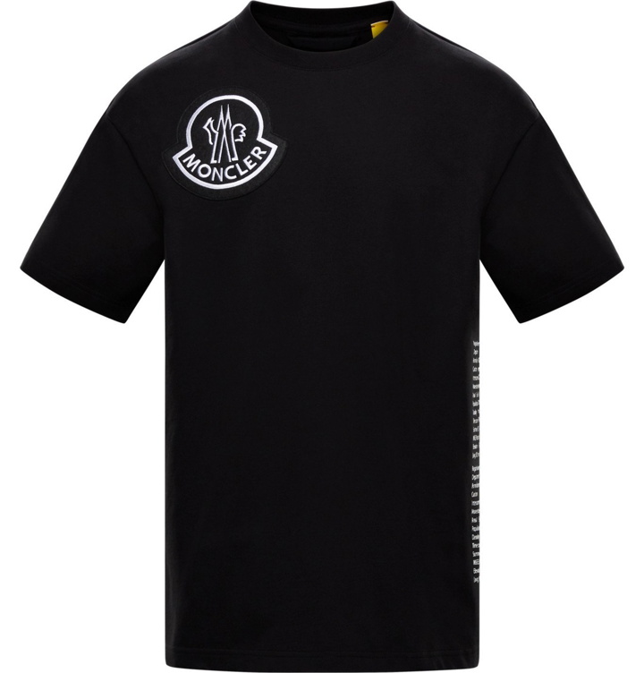 Photo: Moncler Genius - 2 Moncler 1952 Logo-Appliquéd Cotton-Jersey T-shirt - Black