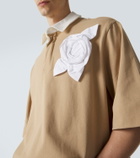 Simone Rocha Floral-appliqué cotton jersey polo shirt