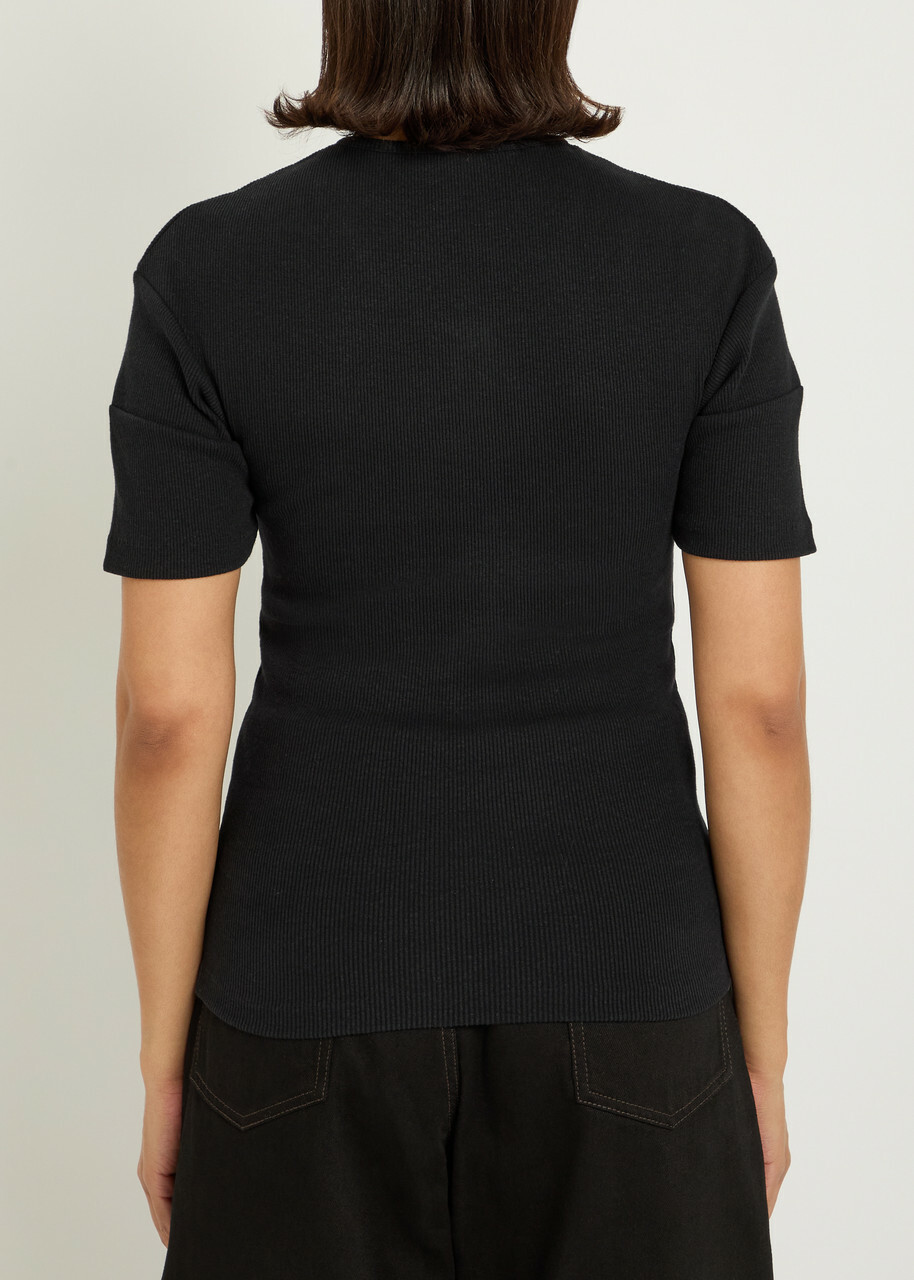 Lemaire Ribbed Cotton-blend top Black