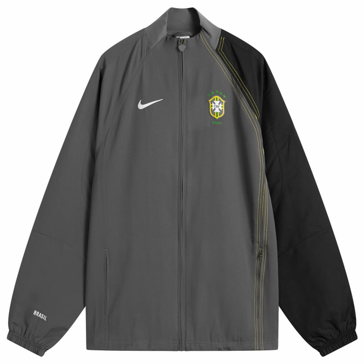 Photo: Nike Brazil Reissue Track Jacket in Grey/Yellow/White