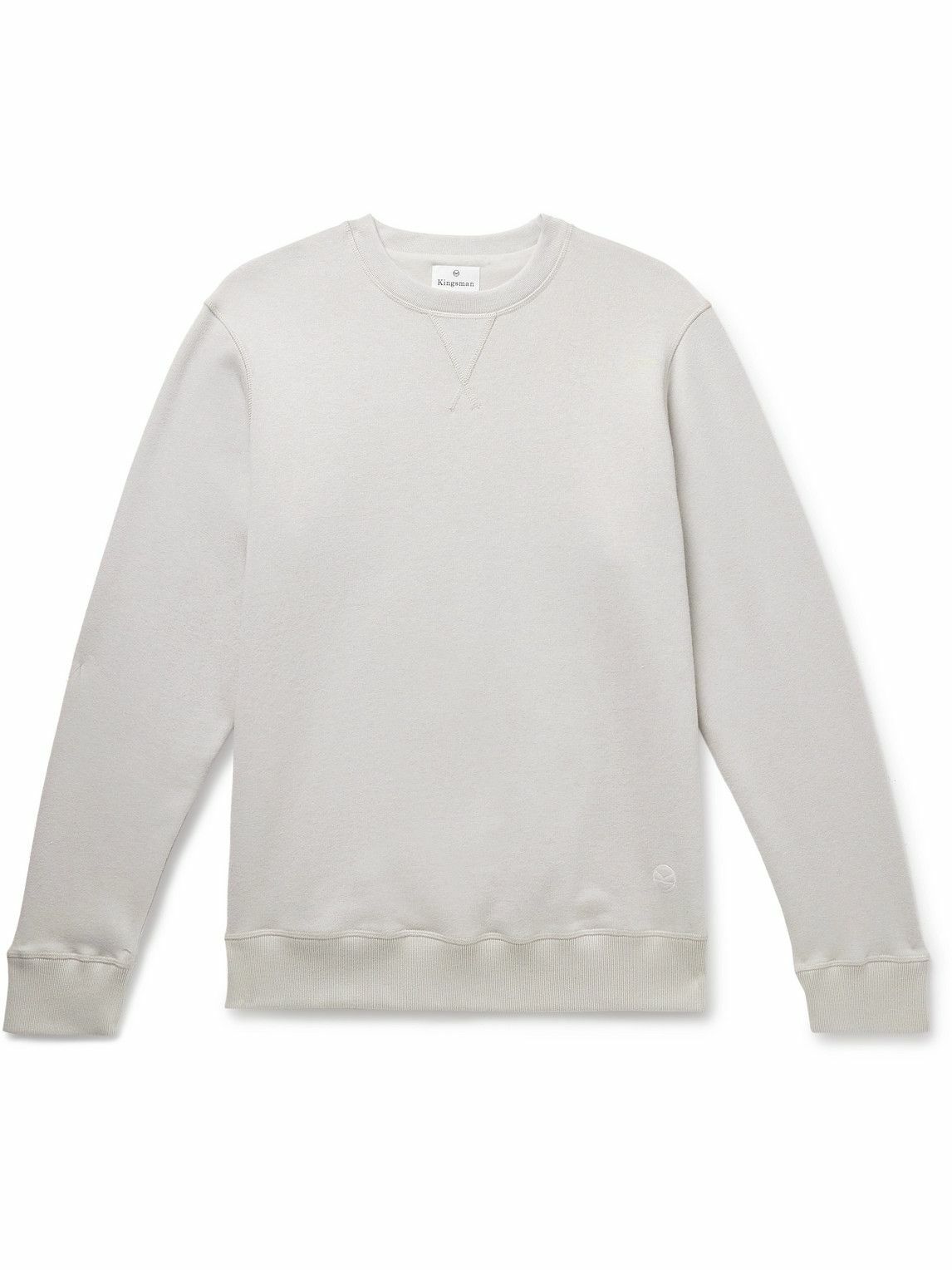 Kingsman - Logo-Embroidered Cotton and Cashmere-Blend Jersey Sweatshirt - Gray