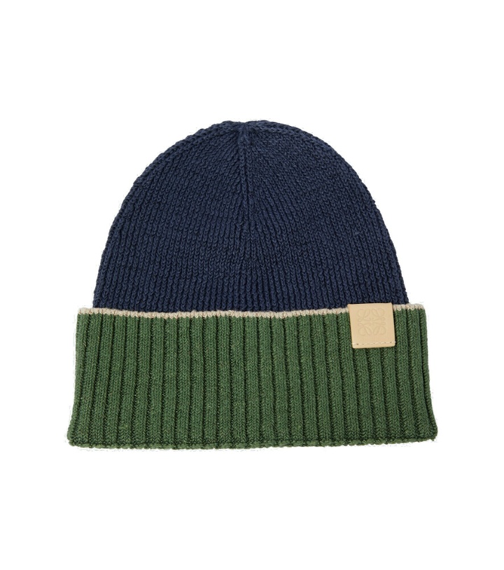 Photo: Loewe - Anagram ribbed-knit linen-blend beanie