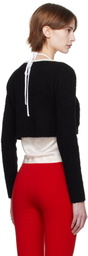 Kijun Black Crochet Knit Cardigan