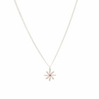 Maple Men's Rhythm Star Chain Necklace in Silver/Orange Zircon