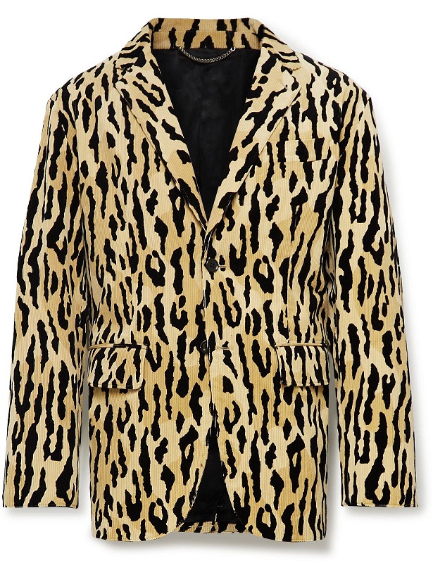 Photo: Wacko Maria - Unstructured Leopard-Print Cotton-Corduroy Suit Jacket - Neutrals